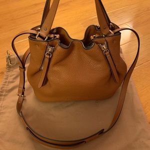 Burberry Brit Leather Canvas Check Small Tote